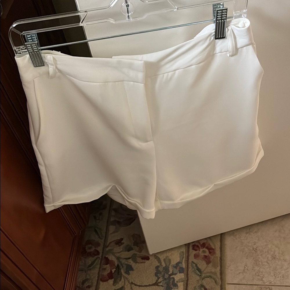 High Waist White Shorts